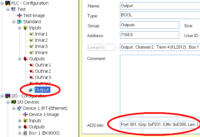 Variable links from the System Manager 2: