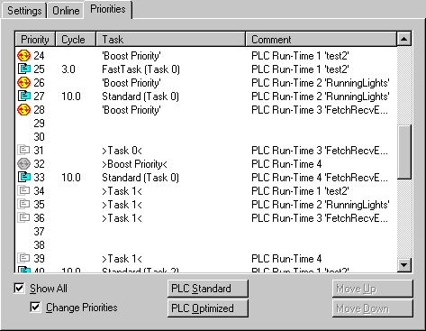 Real Time Configuration - Priorities 2: