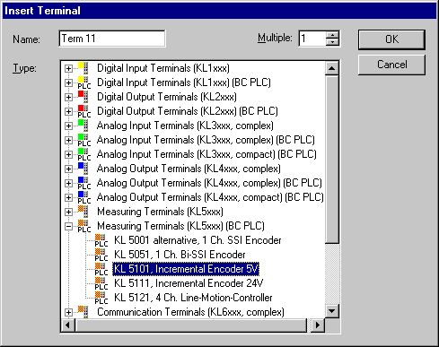 Terminal Selection Diagram for Bus Terminal Controllers 1: