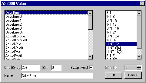 AX2xxx Drive Tab - Inputs 2: