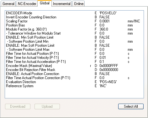 Encoder - dialog: NC encoder 4: