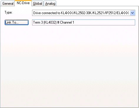 Drive - dialog: NC Drive 1: