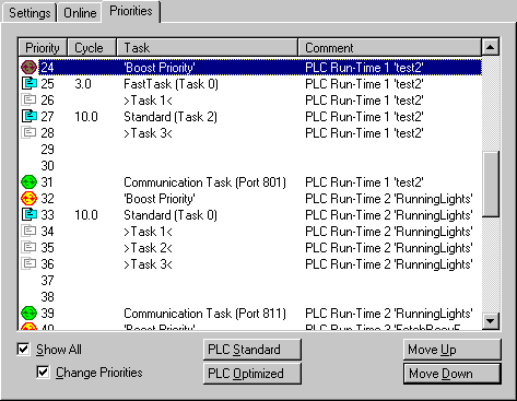 Real Time Configuration - Priorities 1: