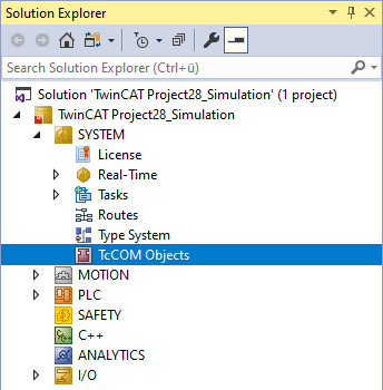 I/O master set up in TwinCAT 1: