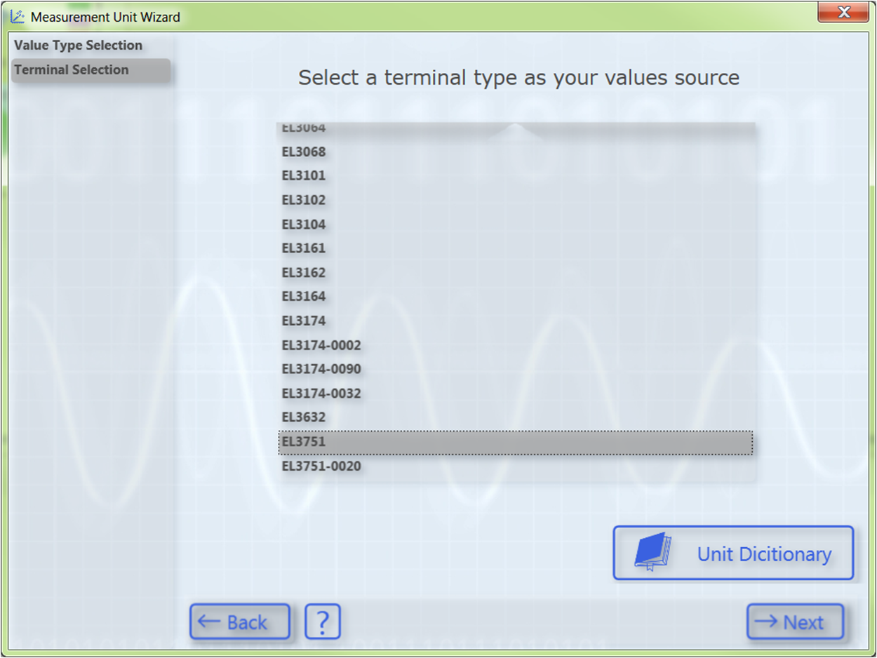 Configuring units with the aid of the Unit Wizard 7:
