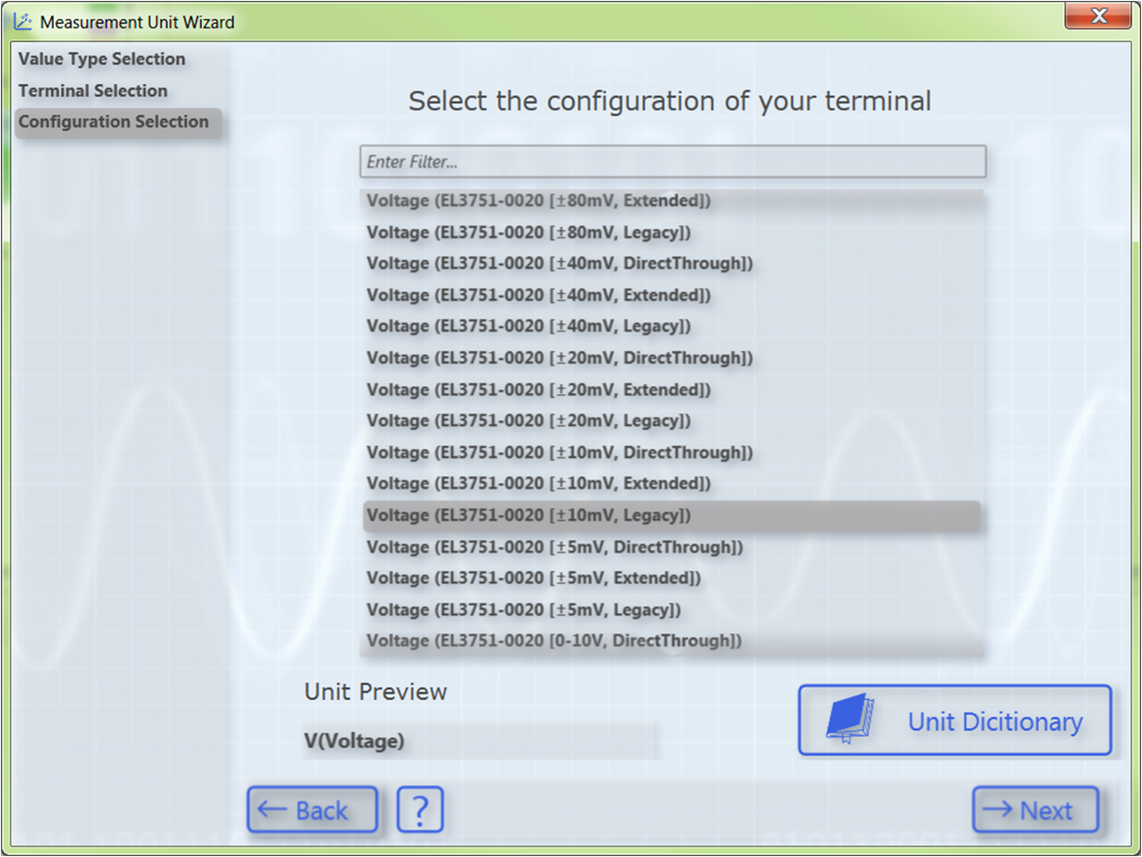 Configuring units with the aid of the Unit Wizard 8:
