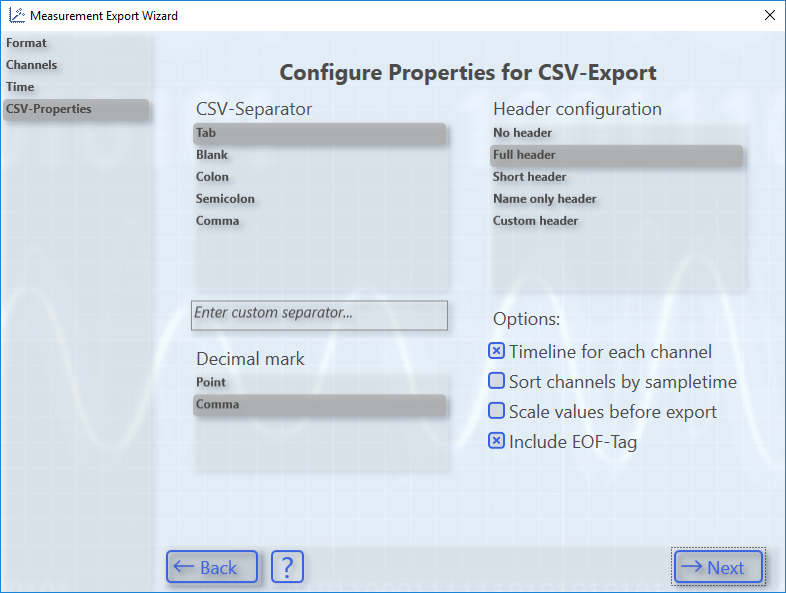 Exporting data 4: