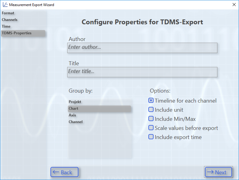 Export to tdms 1: