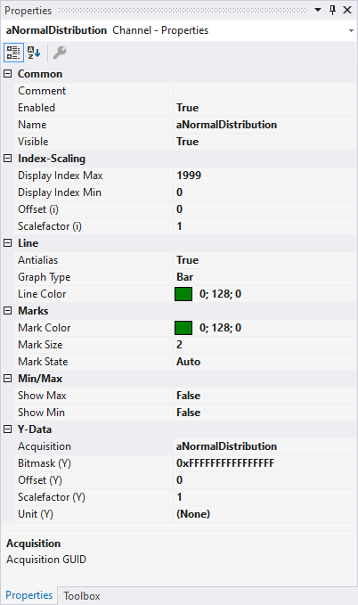Bar channel properties 1: