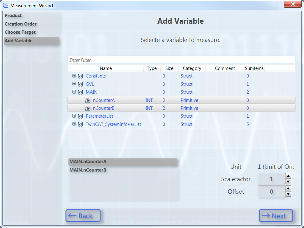 Creating and configuring a Measurement Wizard project 5: