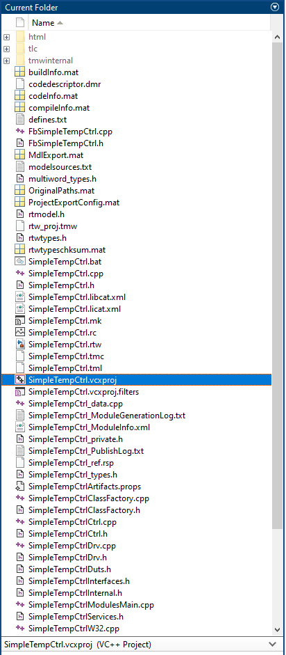 Overview of automatically generated files 2: