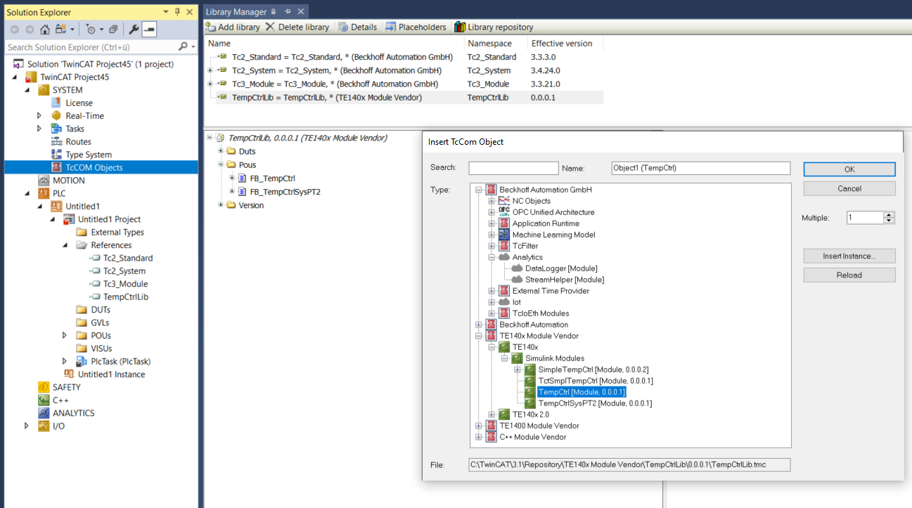 Bundling of several models in one TwinCAT driver 2: