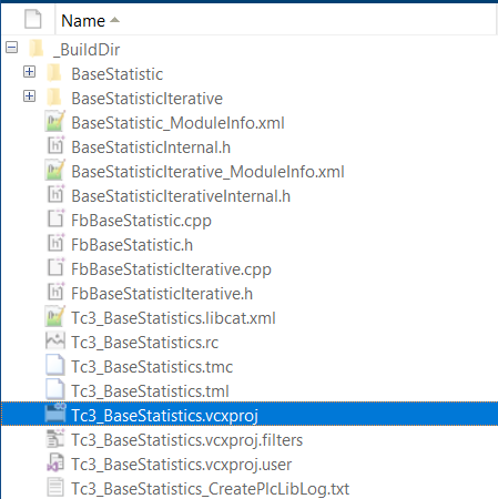 Overview of automatically generated files 1: