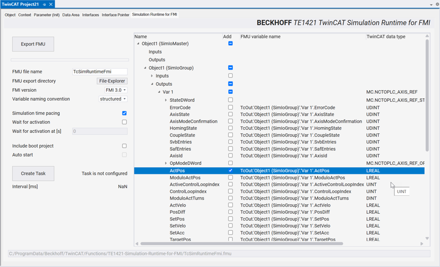 Configuring runtime 1: