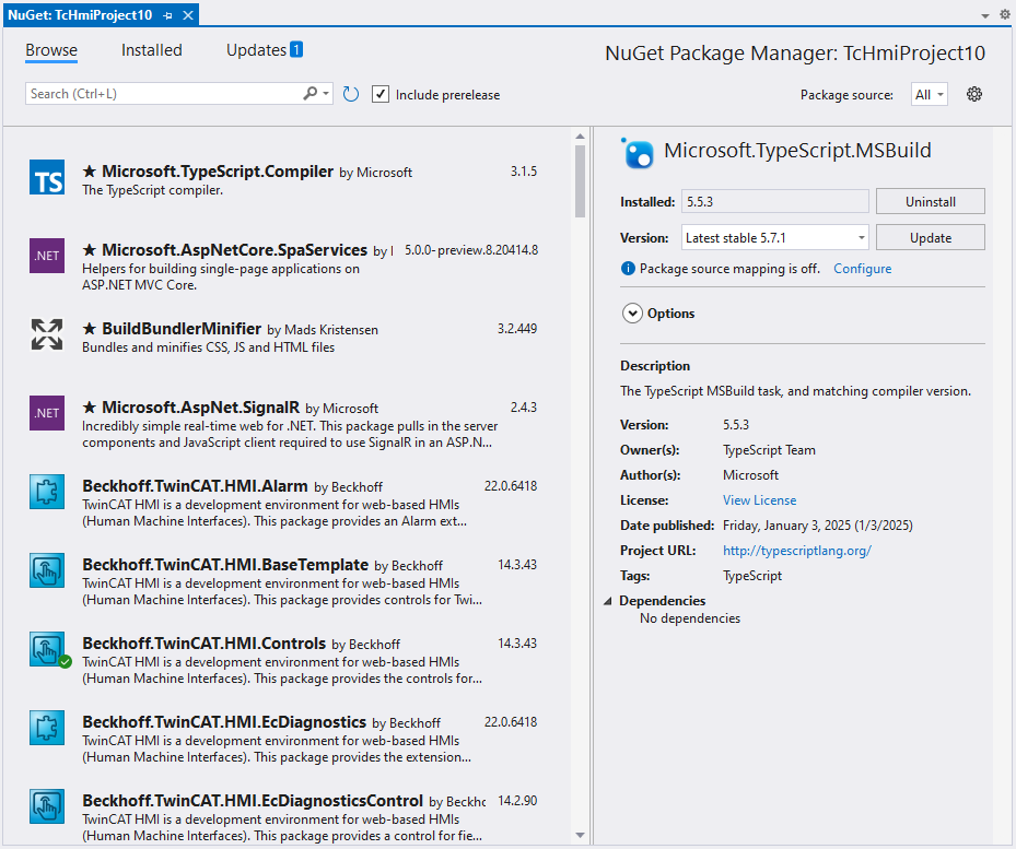 Installing a NuGet package 3: