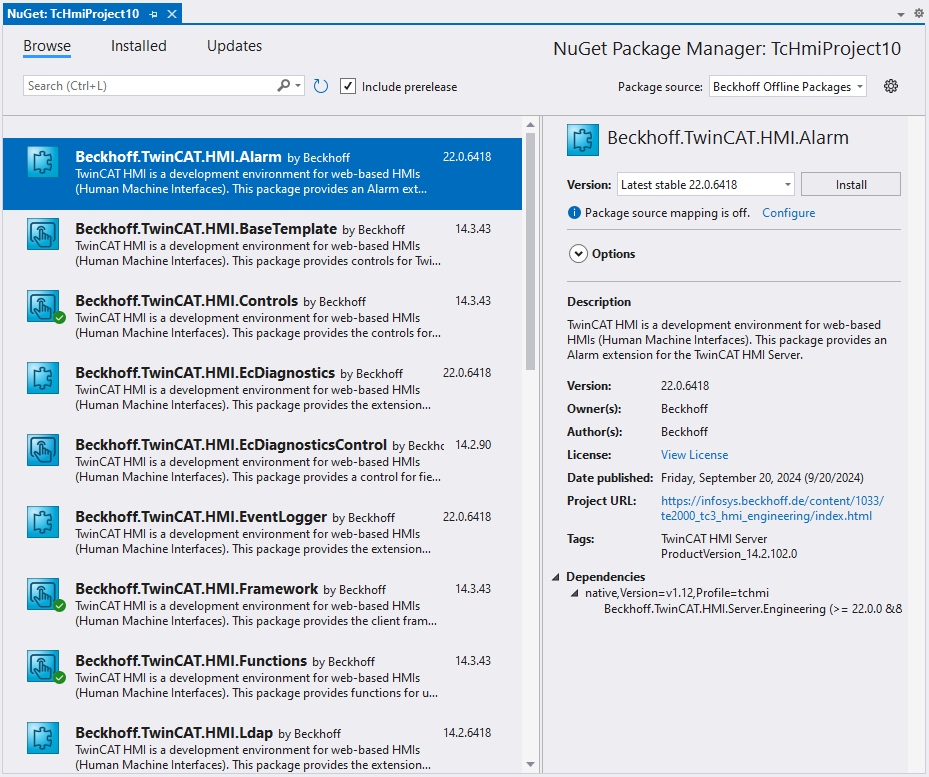 Installing a NuGet package 5: