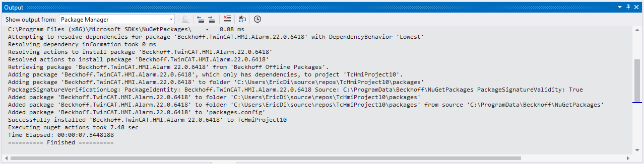 Installing a NuGet package 7: