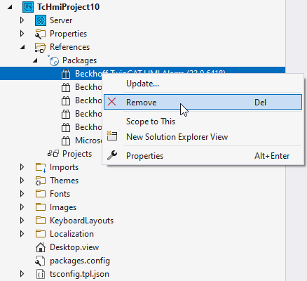 Uninstalling a NuGet package 1: