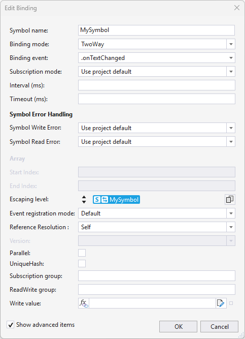 Configure binding 2: