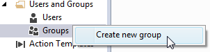 Creating a new user group 1: