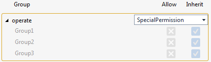 Defining and using virtual permissions of a user control 5: