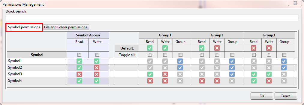 Configuring symbol access 1:
