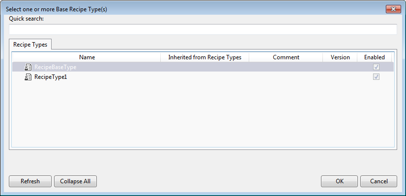 Inheritance of recipe types 2: