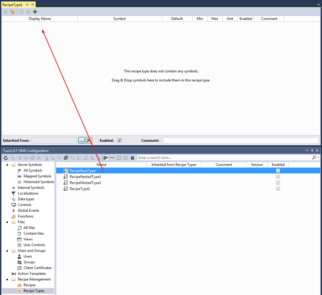 Reuse of recipe types 1: