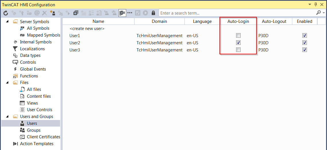 Activate auto-login user 1: