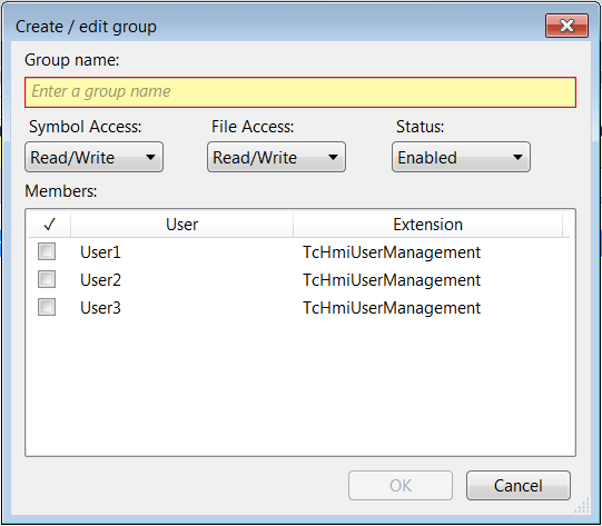 Creating a new user group 3: