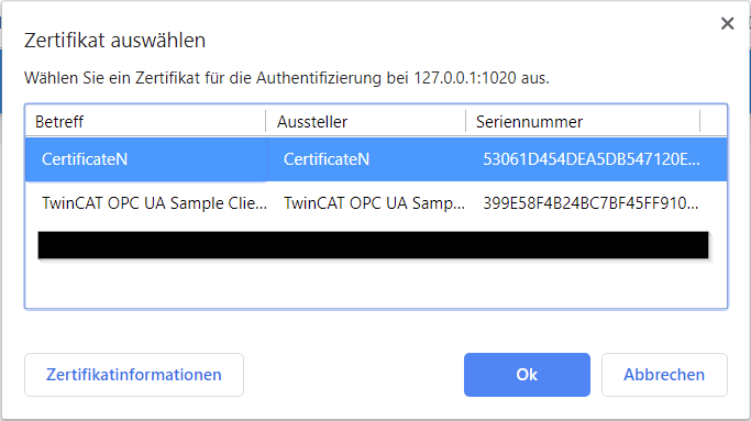 Installing the Client certificate 9: