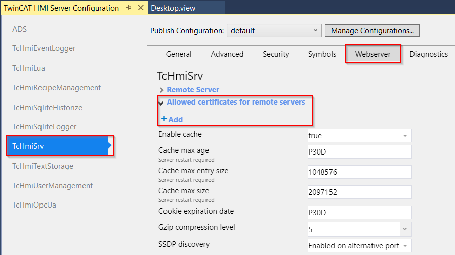 Add remote server certificate 1: