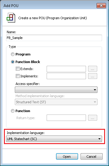 Creating a new Statechart 1: