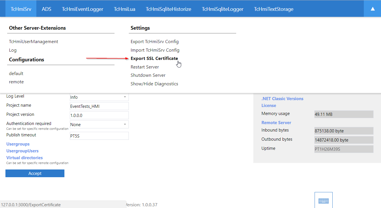 Configuring certificates 1: