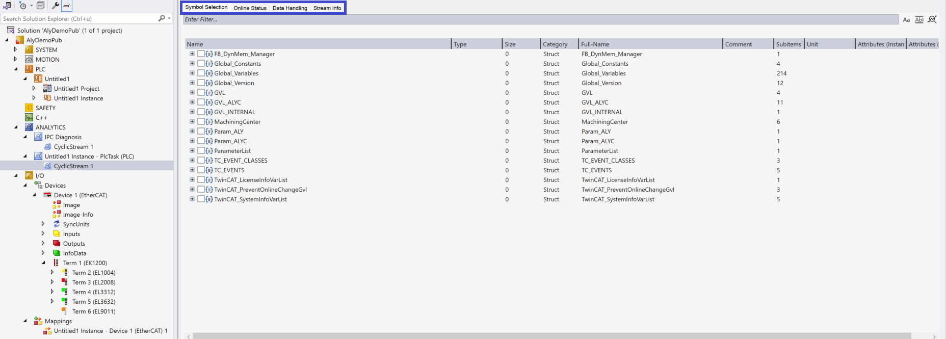 Stream settings 1: