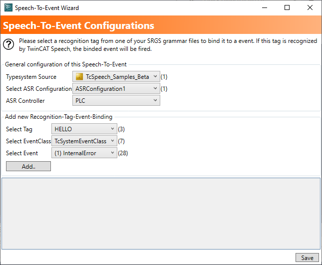 Configuring Speech-To-Event 3:
