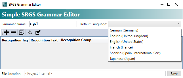 Configuring a grammar file 2: