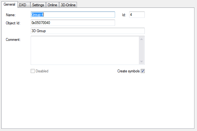 "General" tab 1: