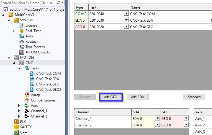 Configuration in TwinCAT 5: