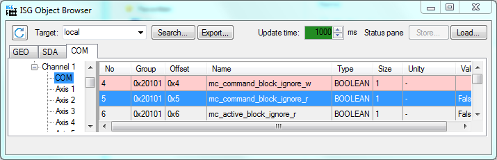 Enabling/disabling via HMI 1: