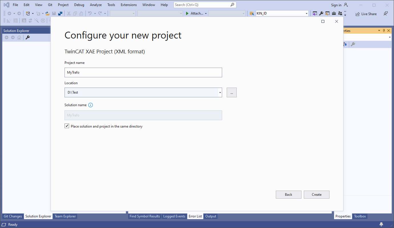 Create new project 2: