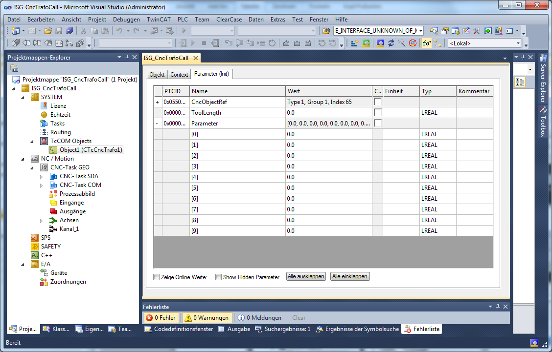 TcCOM parameters 1:
