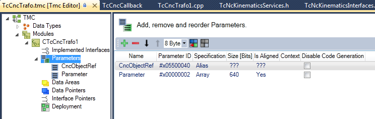 TcCOM parameters 2: