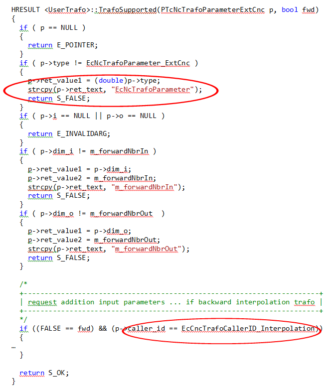 Use of extended parameters 1: