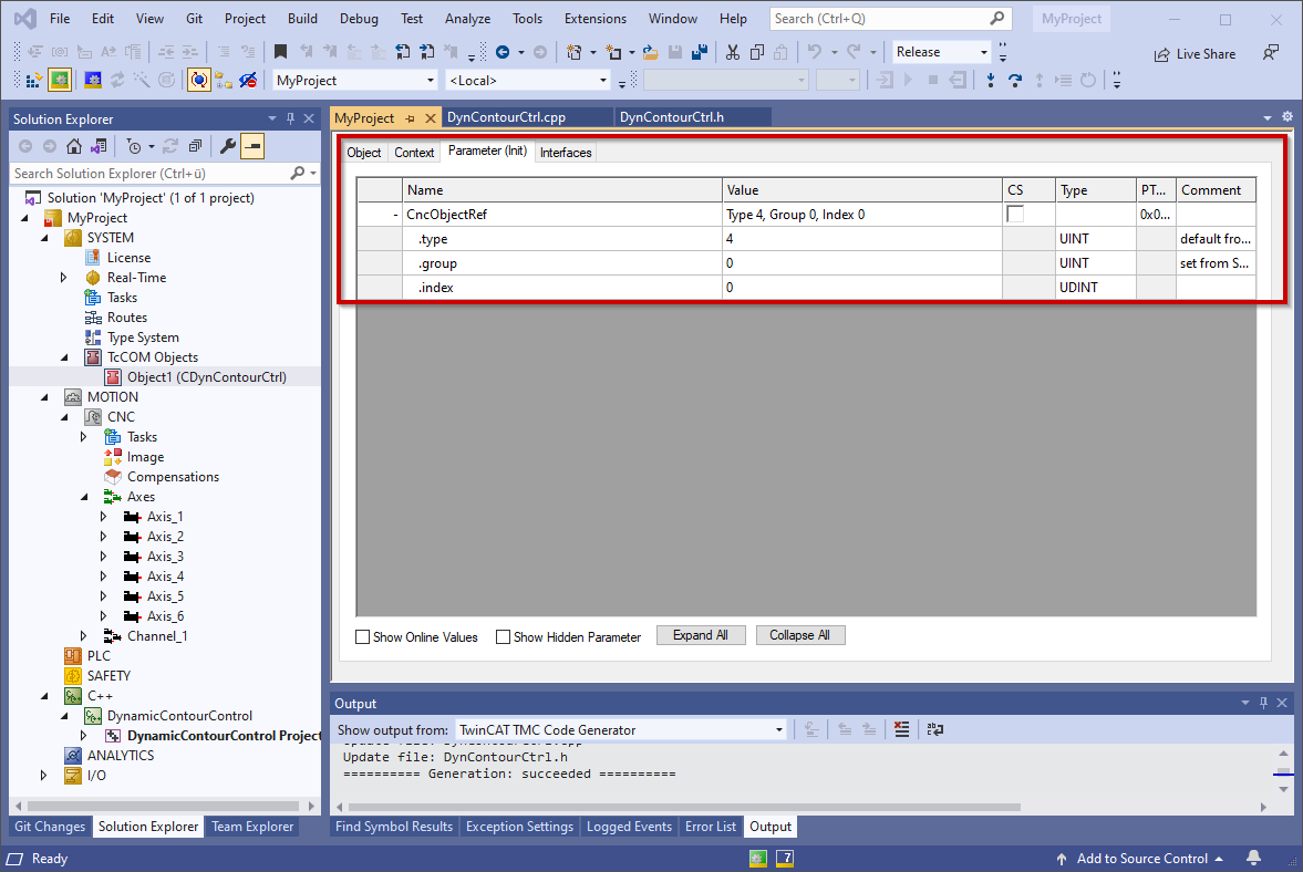 Integrate Dynamic Contour Control object 2: