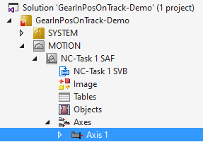 Example "Synchronizing a Planar mover on a track with one axis" 9: