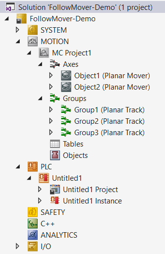 Example: "Following a Planar mover through a Track Network" 1:
