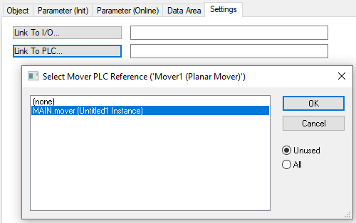 Example "Creating a Planar mover and Planar Feedback" 3: