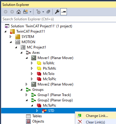 Example "Create Planar movers with group and move based on coordinates (MoveX, MoveY)" 4: