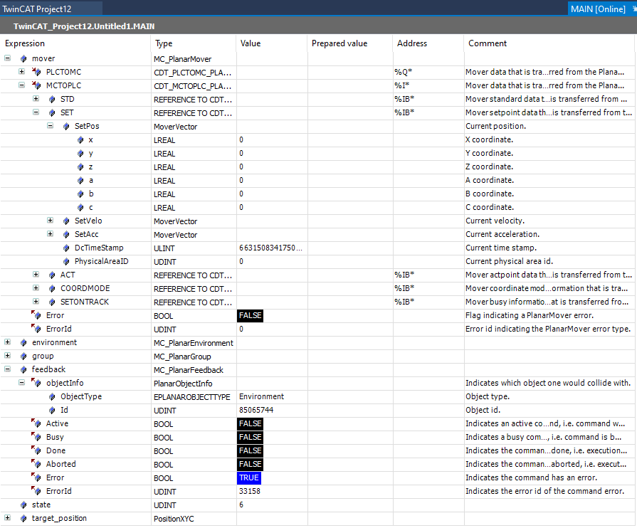 Example "Planar motion components: averting collision" 11: